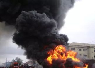Fire raze Aladja Grammar School building in Delta