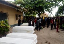 Delta community buries exhumed corpses of herdsmen attack victims