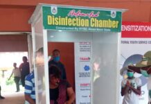 Corps members construct automated disinfection cubicle to fight COVID-19 in A’Ibom