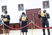 Okowa swear-in three Judges